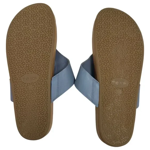 The Sak Everly Blue Leather Flip Flop Sandals Size 10 NEW without Tags - Picture 6 of 8